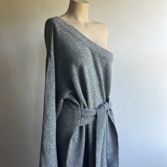 NWT Eloquii one shoulder sweater dress in heather gray - Picture 9 of 11